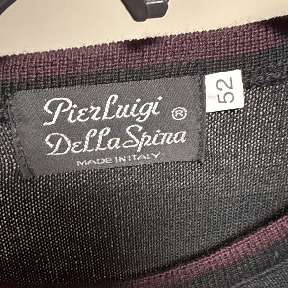 Men's Black Sweater with Colorful Stripes - Picture 2 of 2